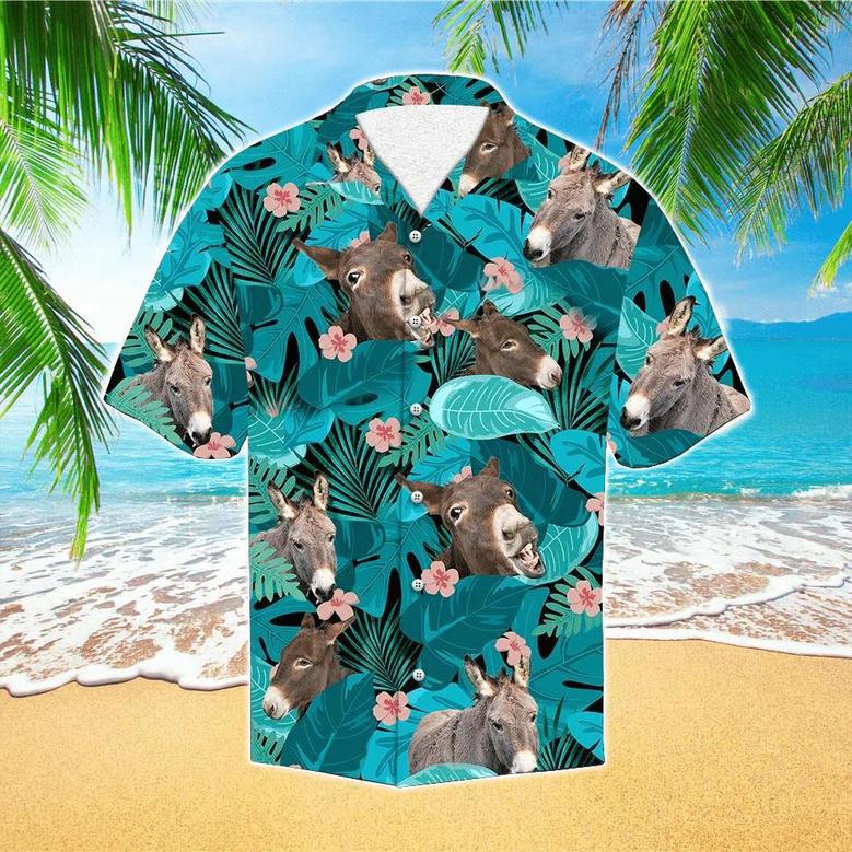 Tropical Donkey , For Men And Women Unisex Hawaiian Shirt Aloha Shirt