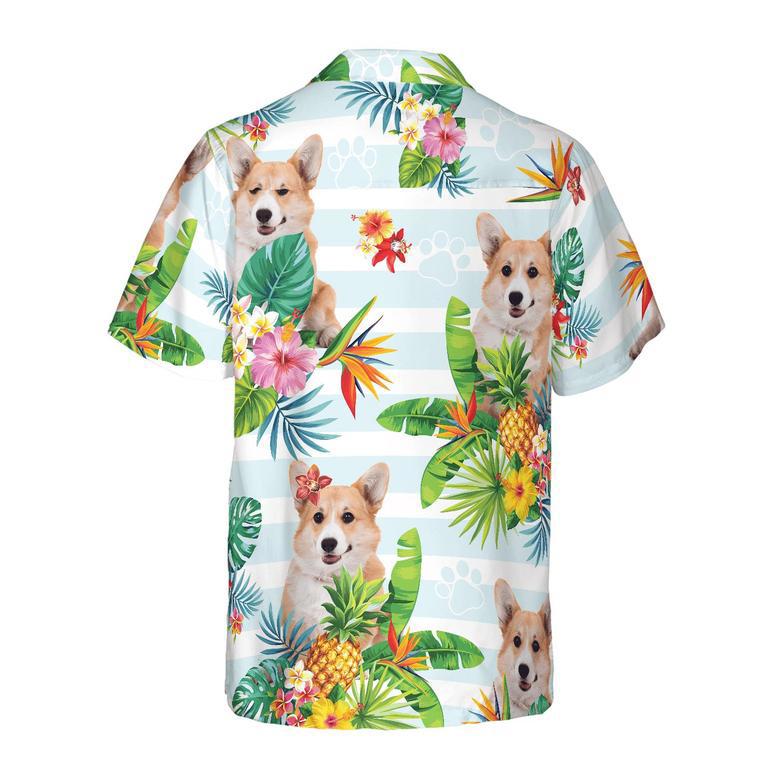 Tropical Flower With Corgi Hawaiian Shirt For Men And Women Summer Gifts