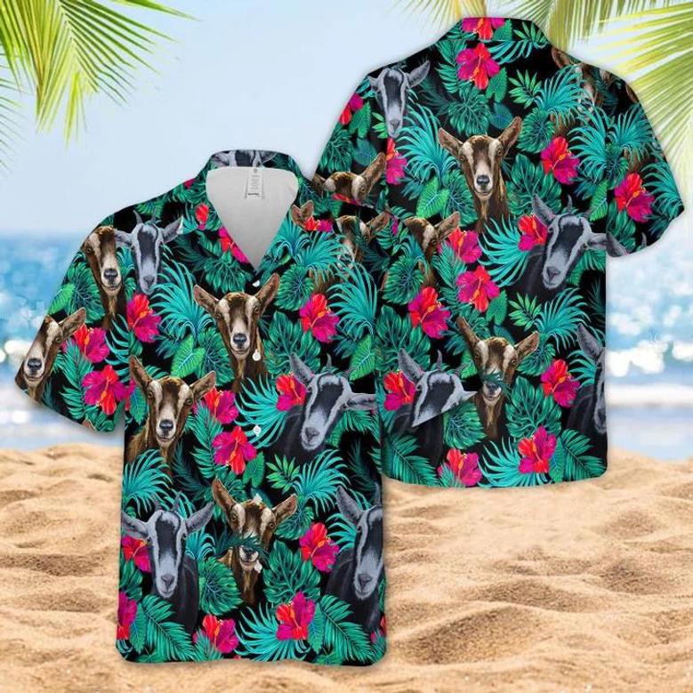 Tropical Goat S For Men, Summer S Casual Short Sleeve Shirt Unisex Hawaiian Shirt Aloha Shirt