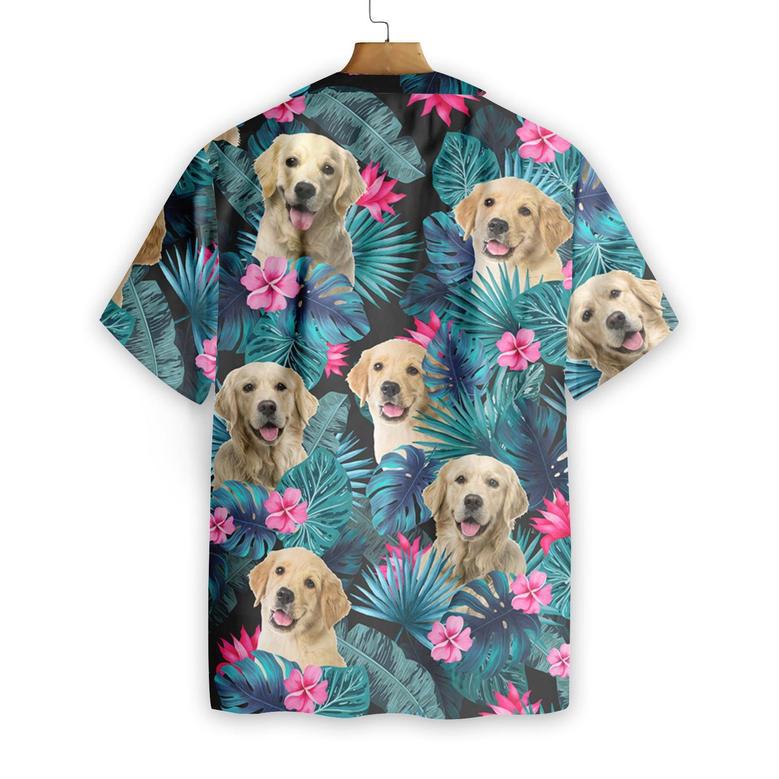 Tropical Golden Dog Hawaiian Shirt For Men, Dog Lover Shirt, Summer Gift For Dog Lover Summer Gifts