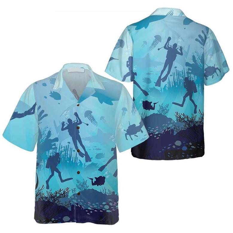 Tropical Scuba Diving Hawaiian Shirt, Scuba Diving Shirt For Men, Cool Gift For Scuba Diving Lover Summer Gifts