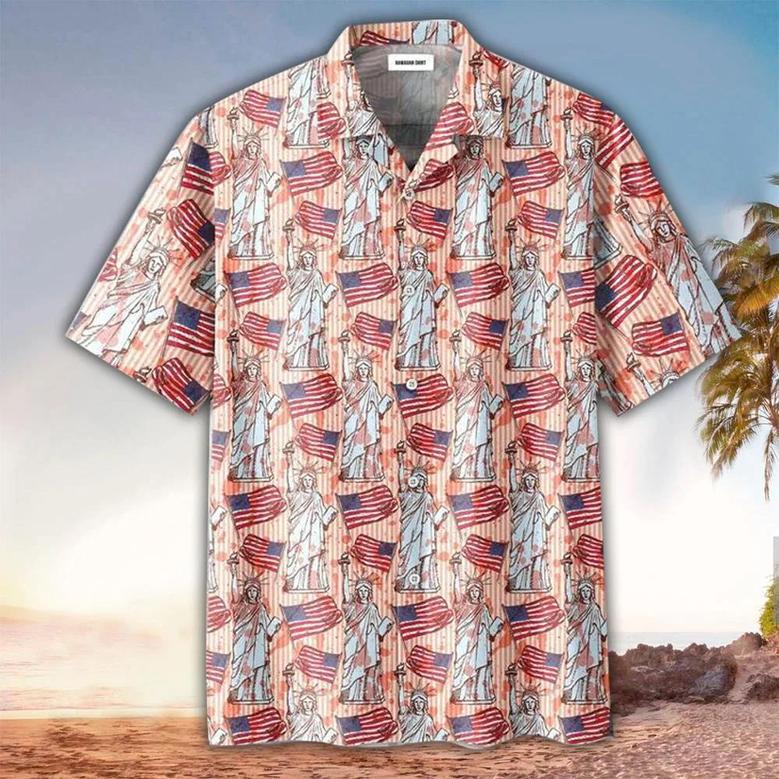 Truck And Firework Pattern Hawaiian Shirt - Of July Button Down Aloha Shirt Summer Gifts