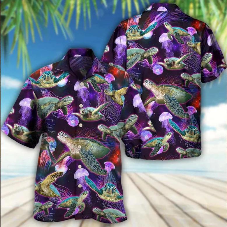 Turtle Colorful Amazing For Men Women, Short Sleeve Button ,Hawaii Honeymoon Shirt Unisex Hawaiian Shirt Aloha Shirt