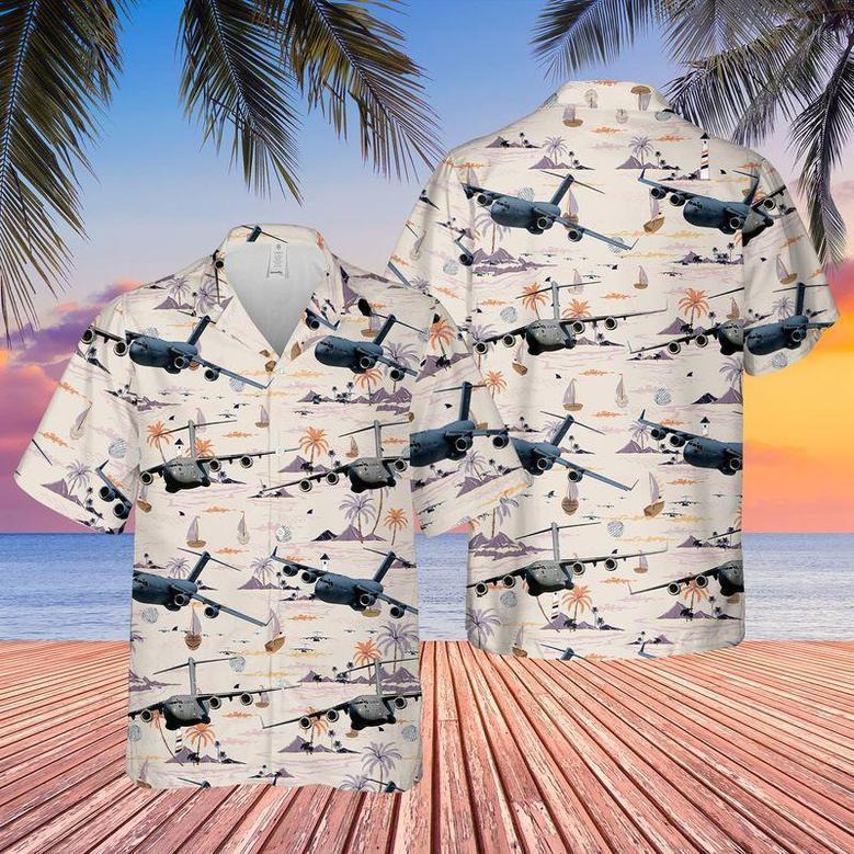 Us Air Force Boeing Globemaster Iii Hawaiian Shirt For Men Dad Veteran, Patriot Day Shirt Summer Gifts