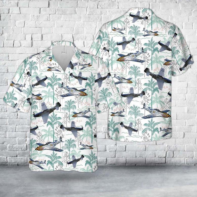 Us Air Forces North American Mustang Hawaiian Shirt For Men Dad Veteran, Patriot Day Summer Gifts