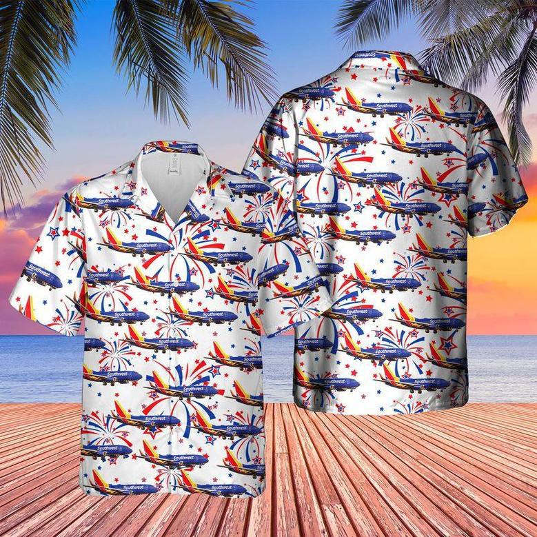 Us Airlines 3 Boeing Of July , Patriotic For Men Unisex Hawaiian Shirt Aloha Shirt