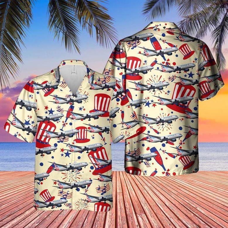 Us Airlines Boeing 787-9 Dreamliner Of July , Patriotic For Men Unisex Hawaiian Shirt Aloha Shirt