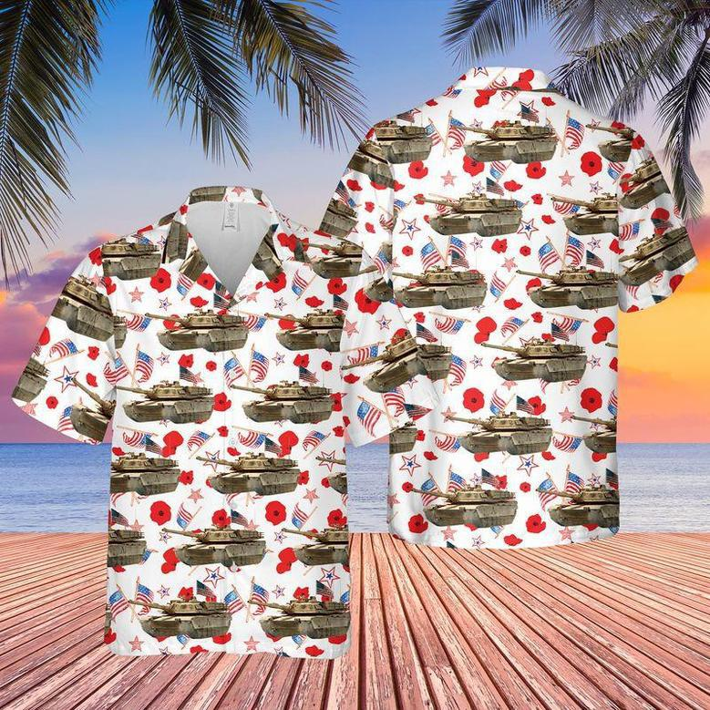 Us Army Abrams Tank Of July , Patriotic For Men Unisex Hawaiian Shirt Aloha Shirt