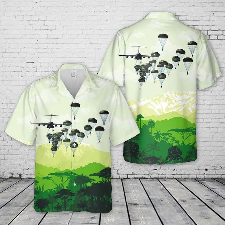 Us Army Paratroopers With The Airborne Division Parachute Hawaiian Shirt, Of July Shirt For Adult Summer Gifts