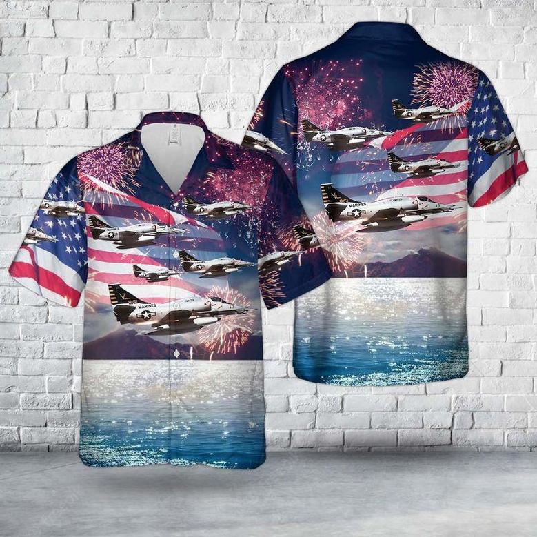 Us Marine Corps Skyhawks From Marine Squadron Of July Unisex Hawaiian Shirt Aloha Shirt