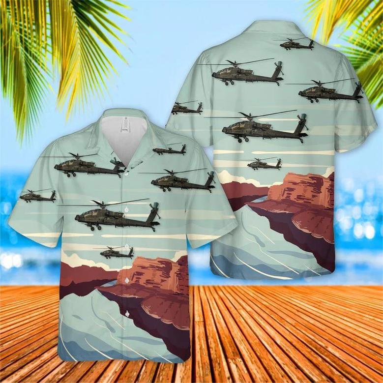 Utah Army National Guard Battalion Aviation Regiment Apache Helicopter Unisex Hawaiian Shirt Aloha Shirt