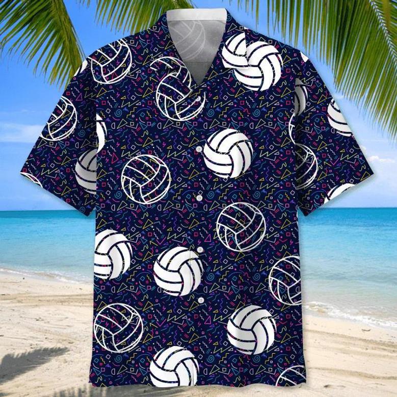 Volleyball American Flag Flower , Volleyball Shirt, Sports Team Group Shirts Unisex Hawaiian Shirt Aloha Shirt