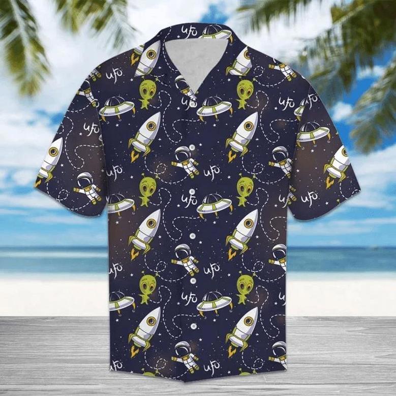 Amazing Ufo And Alien On Space Design Themed Hawaiian Shirt, Summer Hawaii Shirt For Men Women Summer Gifts