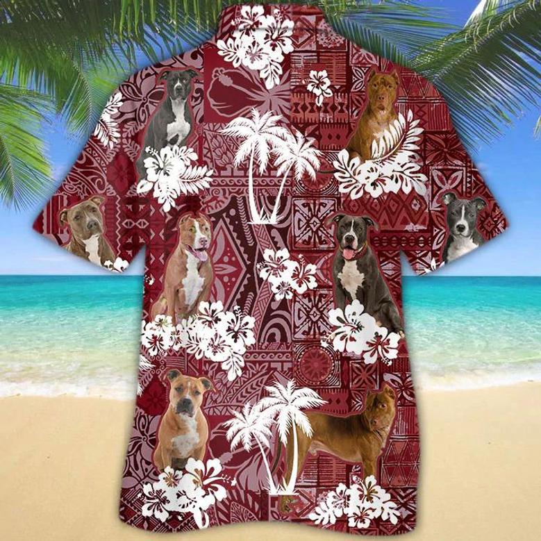 American Pit Bull Red Hawaiian Shirt, Hawaiian Shirt For Men, Women, Aloha Shirt For Summer Summer Gifts