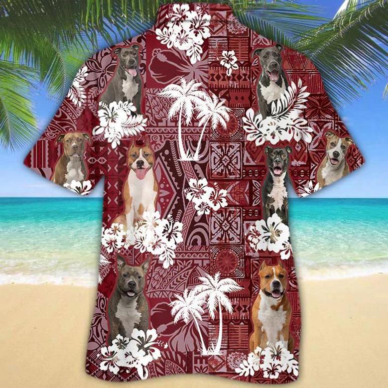 American Staffordshire Terrier Red Hawaiian Shirt, Hawaiian Shirt For Men, Women, Aloha Shirt For Summer Summer Gifts