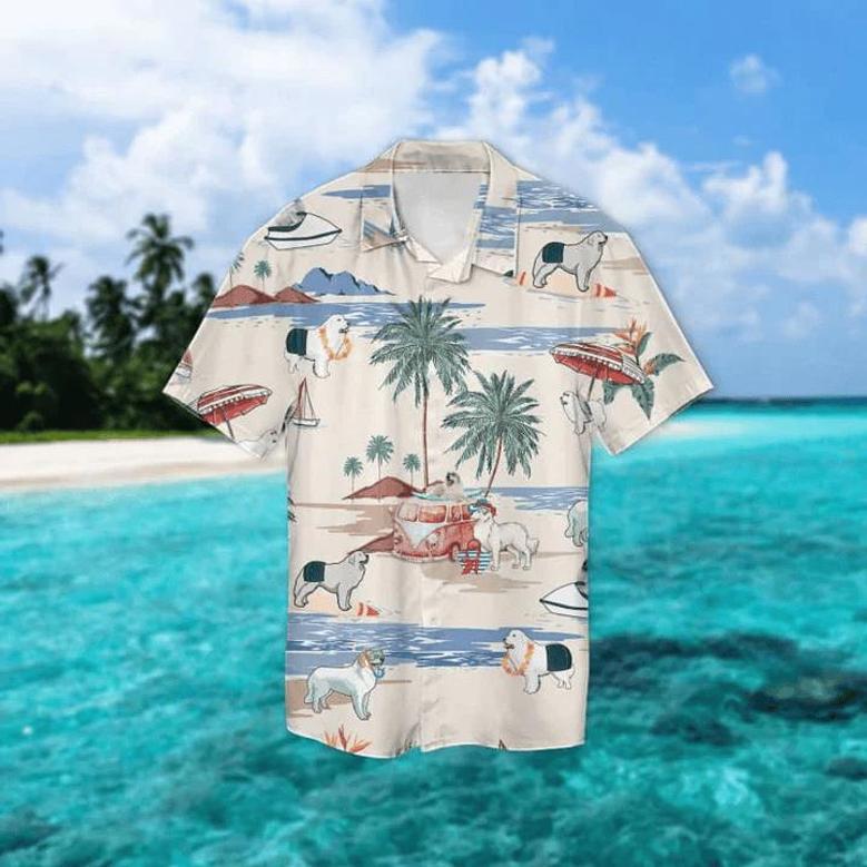 American Staffordshire Terrier Summer Beach Hawaiian Shirt, Hawaiian Shirts For Men, Hawaiian Shirts For Men, Aloha Beach Shirt Summer Gifts