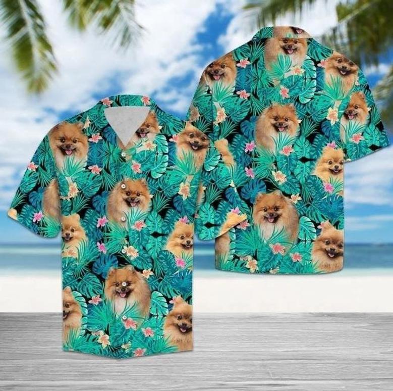 Appealing Love Of Pomeranian Tropical Jungle Hawaiian Shirt Summer Gifts