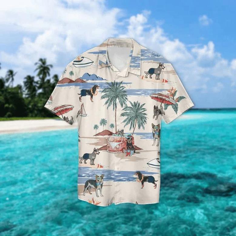 Australian Cattle Dog Summer Beach Hawaiian Shirt, Hawaiian Shirts For Men, Hawaiian Shirts For Men, Aloha Beach Shirt Summer Gifts