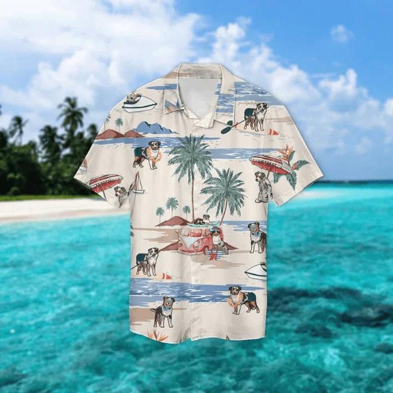 Australian Shepherd Summer Beach Hawaiian Shirt, Hawaiian Shirts For Men, Hawaiian Shirts For Men, Aloha Beach Shirt Summer Gifts