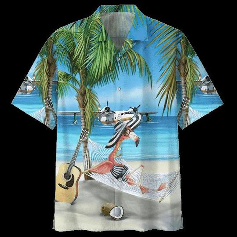 Beach And Flamingo Ornamental Design Hawaiian Shirt Summer Gifts