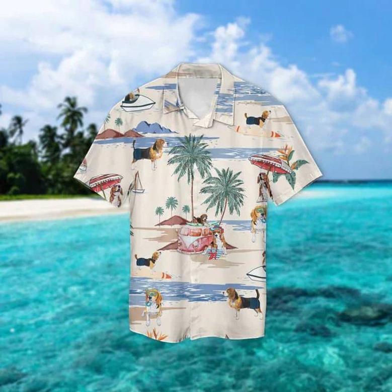 Beagle Summer Beach Hawaiian Shirt, Summer Gift, Hawaiian Shirts For Men, Aloha Beach Shirt Summer Gifts