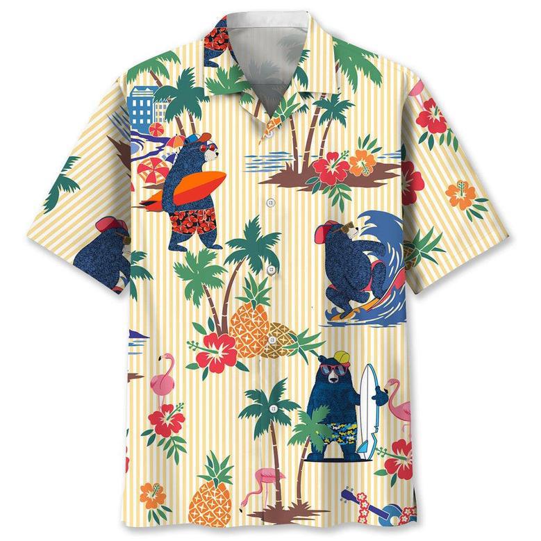 Bear Surfing Tropical Hawaiian Shirt Summer Gifts