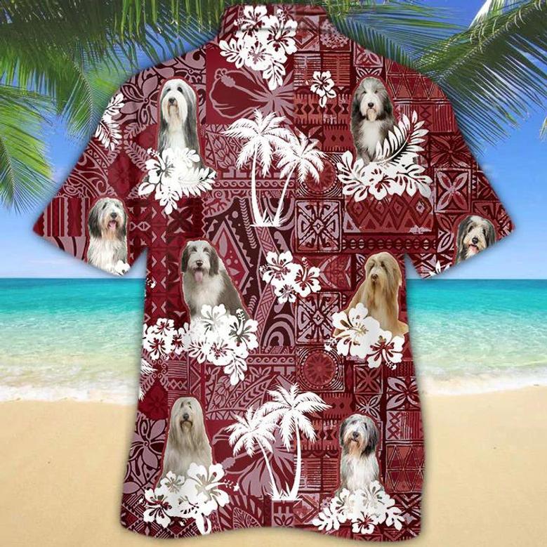 Bearded Collie Red Hawaiian Shirt, Animal Summer Shirts, Dog Lover Shirts, Hawaiian Shirt Men Summer Gifts