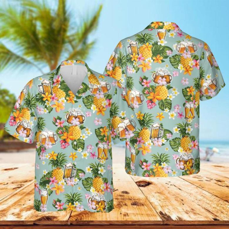 Beer And Pineapple Hawaiian Shirt, Summer Outfit For Men Summer Gifts