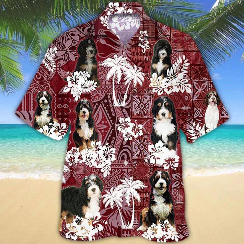 Bernadoodle Red Hawaiian Shirt, Hawaiian Shirt For Men, Women, Aloha Shirt For Summer Summer Gifts