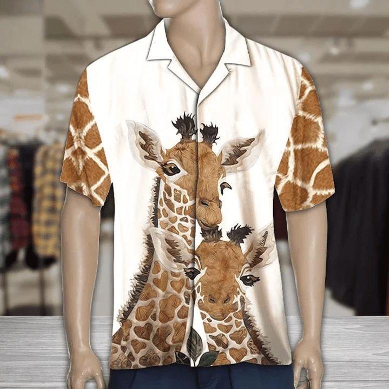 Best Holiday Gifts Ideal Happy Giraffe Family Portrait Hawaiian Shirt For Men And Women Summer Gifts