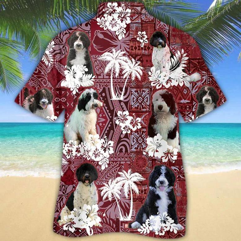 Black And White Goldendoodle Hawaiian Shirt, Gift For Dog Lover Shirts, Animal Summer Shirts, Hawaiian Shirt Men Summer Gifts