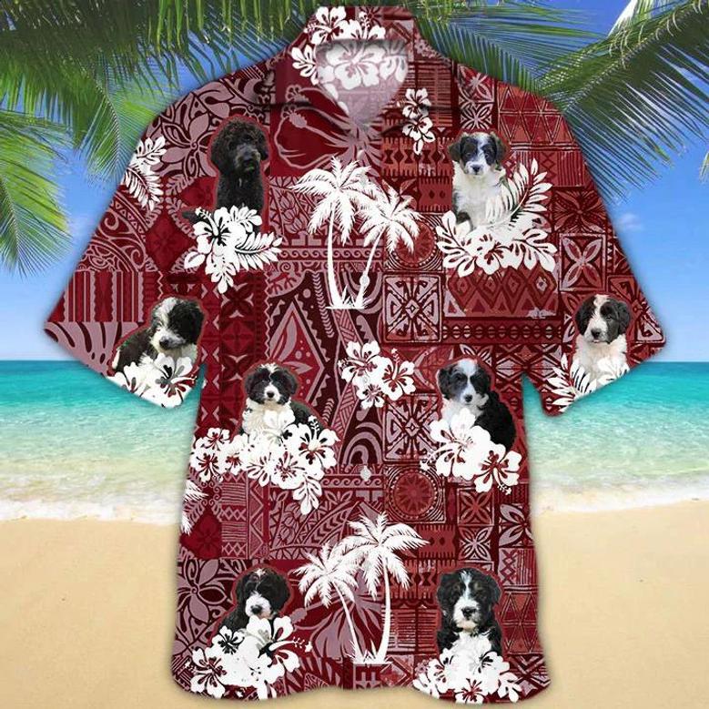 Border Doodle Red Hawaiian Shirt, Gift For Dog Lover Shirts, Animal Summer Shirts, Hawaiian Shirt Men Summer Gifts