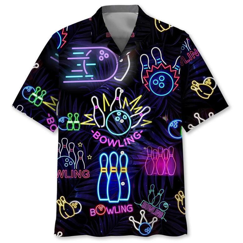 Bowling Neon Hawaiian Shirt Summer Gifts