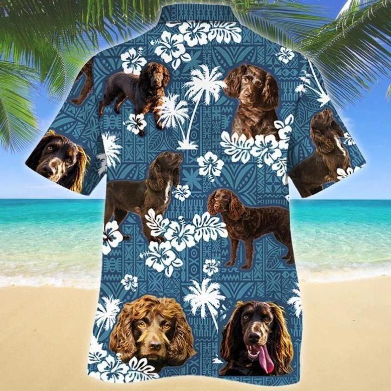 Boykin Spaniel Dog Keep The House Blue Tribal Pattern Hawaiian Shirt Summer Gifts