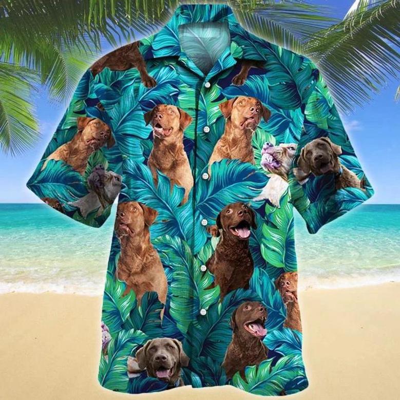 Bright Chesapeake Bay Retriever Dog Lovers Gift Tropical Forest Hawaiian Shirt Summer Gifts