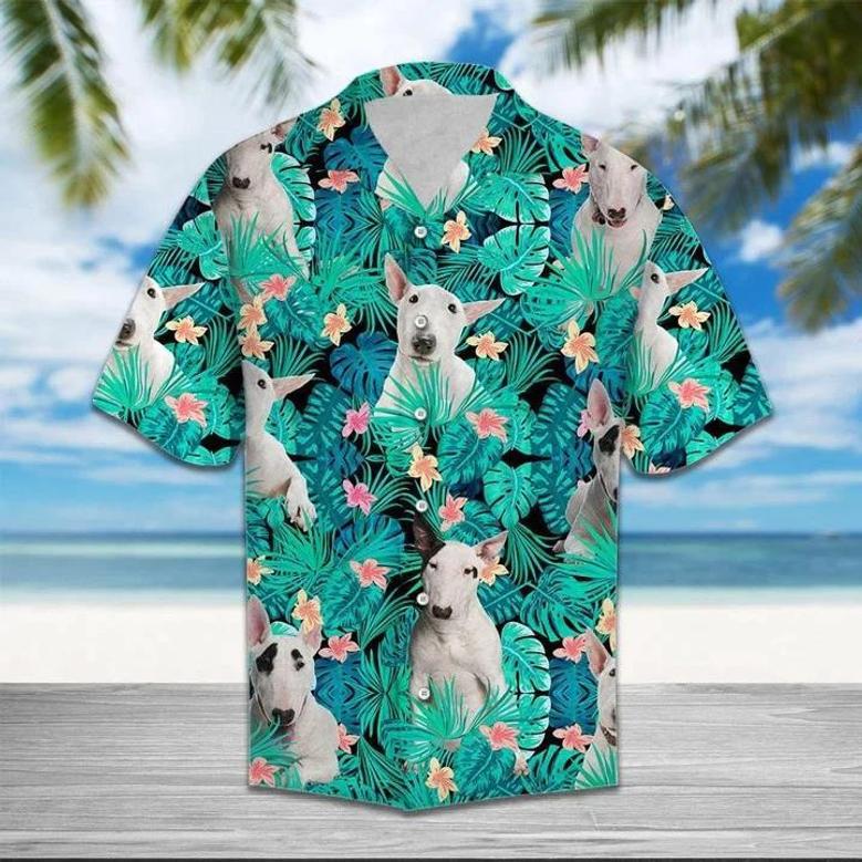 Bull Terrier Into Tropical Jungle Hawaiian Shirt, Dog Hawaiian Shirt For Men And Women Summer Gifts