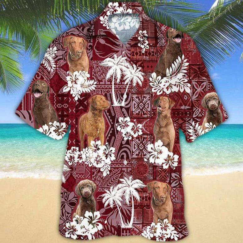 Chesapeake Bay Retriever Red Hawaiian Shirt, Gift For Dog Lover Shirts, Animal Summer Shirts, Hawaiian Shirt Men Summer Gifts