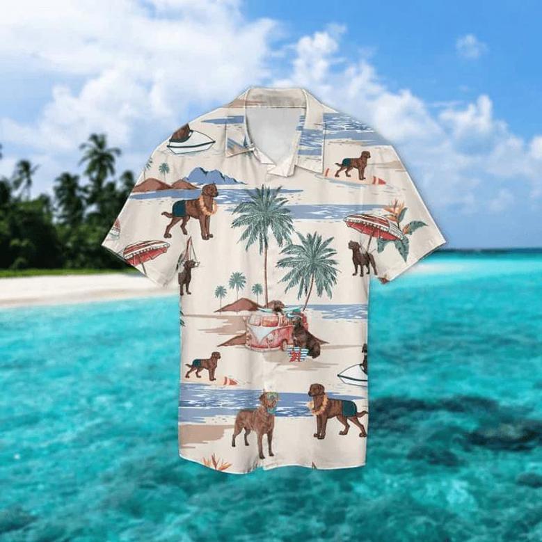 Chesapeake Bay Retriever Summer Beach Hawaiian Shirt, Hawaiian Shirts For Men Short Sleeve Aloha Beach Shirt Summer Gifts