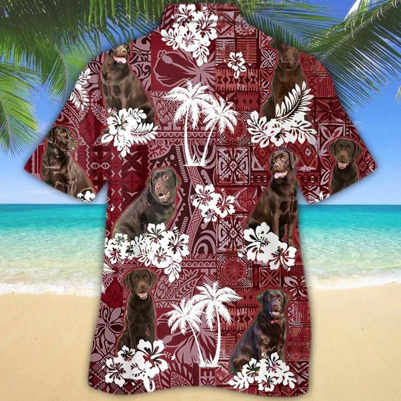 Chocolate Labrador Red Hawaiian Shirt, Gift For Dog Lover Shirts, Animal Summer Shirts, Hawaiian Shirt Men Summer Gifts