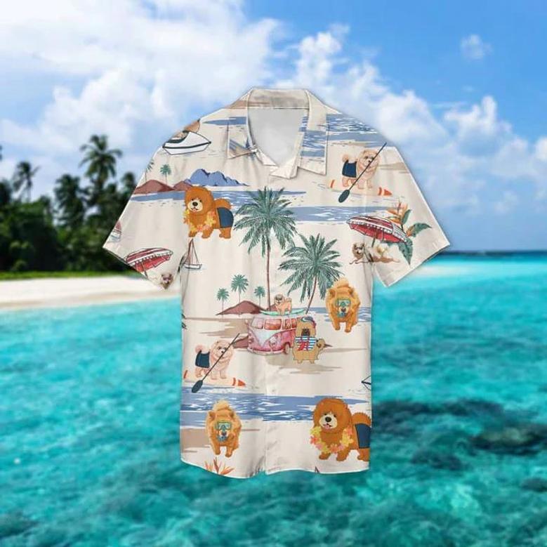 Chow Chow Summer Beach Hawaiian Shirt, Hawaiian Shirts For Men Short Sleeve Aloha Beach Shirt Summer Gifts