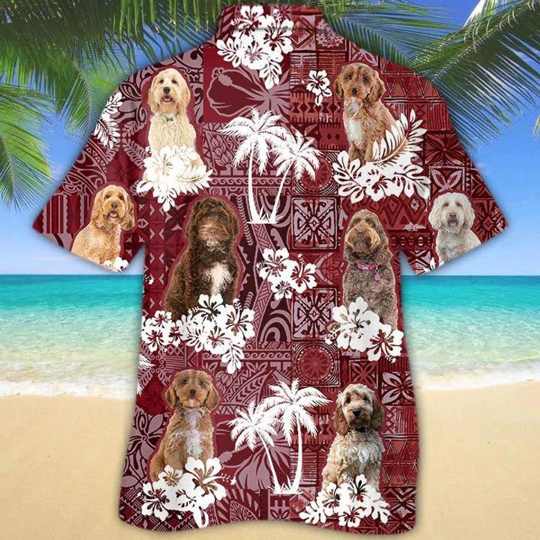 Cockapoo Red Hawaiian Shirt, Gift For Dog Lover Shirts, Animal Summer Shirts, Hawaiian Shirt Men Summer Gifts