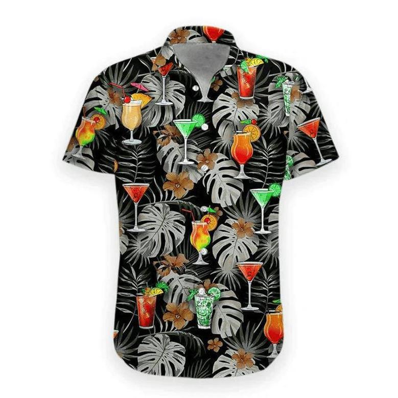 Cocktail Hawaiian Shirt, Men's Hawaiian Aloha Beach Shirt Summer Gifts