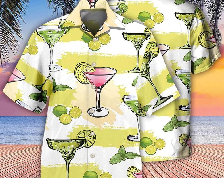 Cocktail Margarita Summer Party - Hawaiian Shirt, Hawaii Shirt Party Summer, Tropical Beach Shirt Button Down Shirt, Beach Party Shirts. Summer Gifts