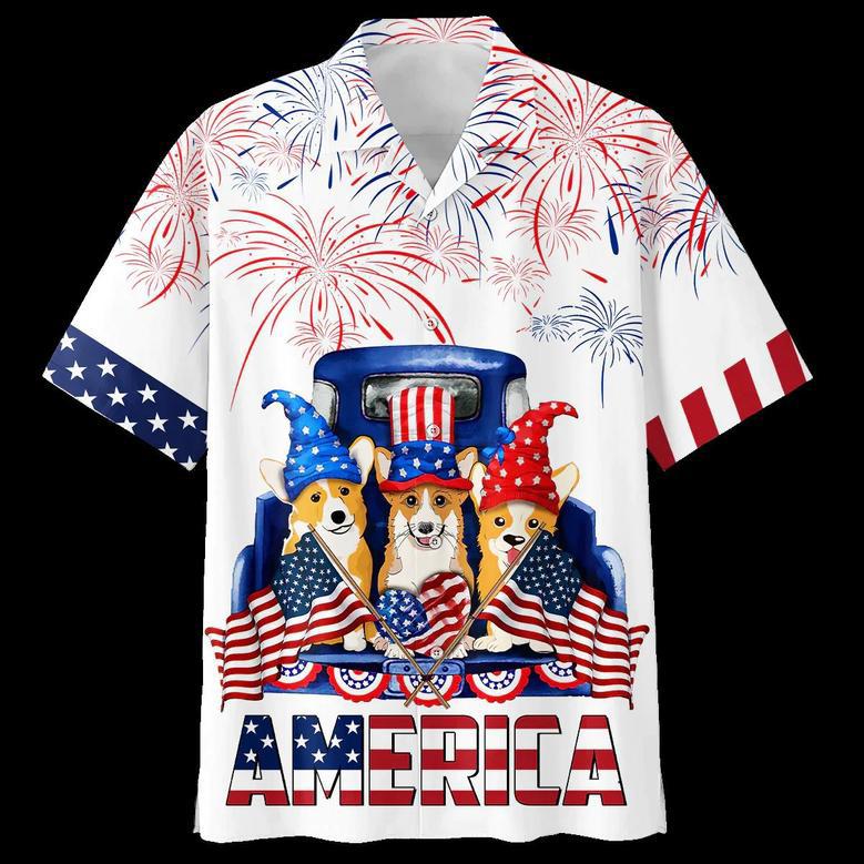 Corgi Of July Hawaiian Shirt- Independence Day Hawaiian Shirt, Usa Patriotic Hawaiian Shirt Summer Gifts