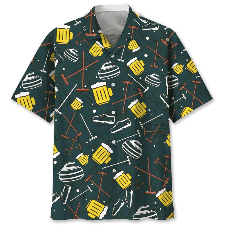 Curling Beer Hawaiian Shirt Summer Gifts