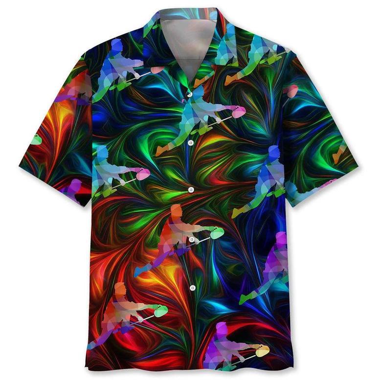 Curling Color Hawaiian Shirt Summer Gifts