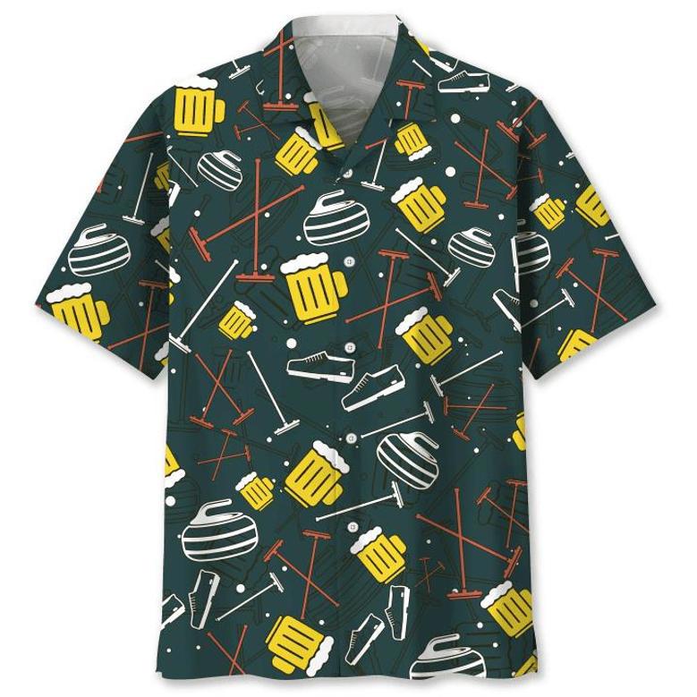 Curling Hawaiian Shirt Summer Gifts