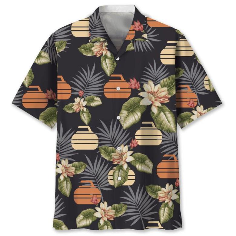 Curling Tropical Hawaiian Shirt Summer Gifts