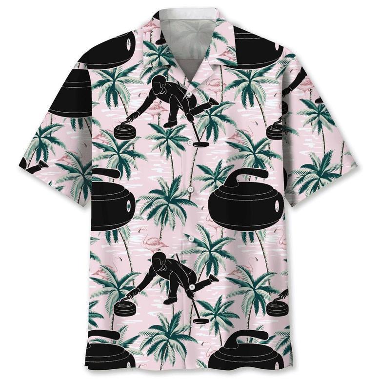 Curling Tropical Pink Hawaiian Shirt Summer Gifts