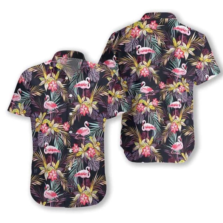 Cute Flamingo Brilliant Tropical Forest Hawaiian Shirt Summer Gifts